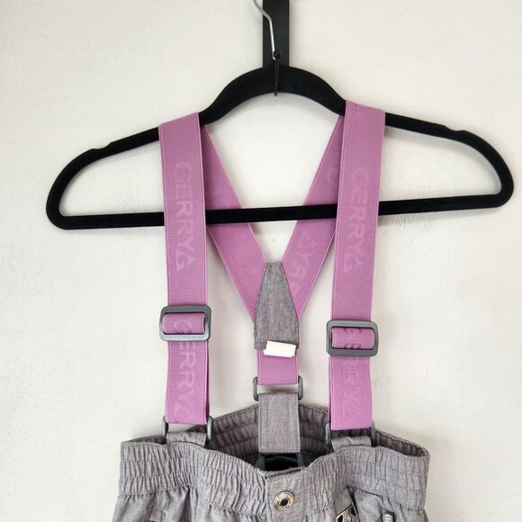 Gerry Performance Snowpants Bibs Removable Suspenders Grey Girls Unisex 7/8 - Picture 3 of 8